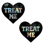 Treat Me Holographic Heart Smart NFC Pasties | Tap to Tip, Follow & Share Links Instantly