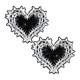 Jaded Thorned Black Glitter Heart Nipple Cover Pasties