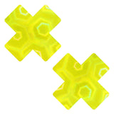 Yellow Nuclear Nightmare Trippy UV 3D Holographic X Nipple Cover Pasties