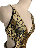 Golden Mirror Glam One Piece Bodysuit