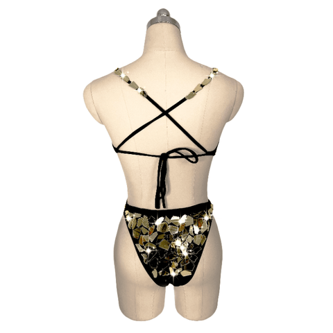 Golden Mirror Glam One Piece Bodysuit