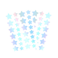 Holographic iridescent star hydrocolloid acne pimple stickers seen from an alternate angle