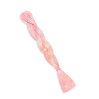 Close up detail of the colors on light pink princess tinsel jumbo hair braid