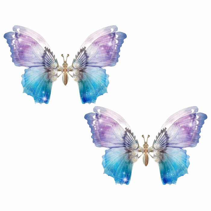 Purple fabric large butterfly hair clip, main product view showing the full design