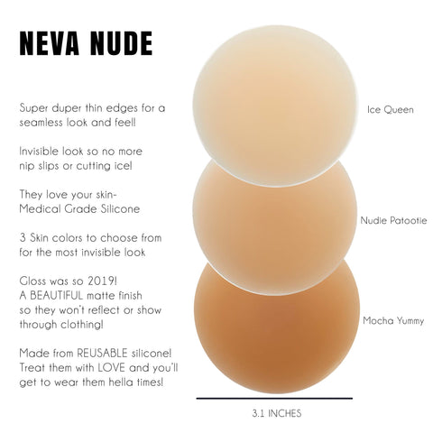 Mocha Yummy Skin INVISIBLE REUSABLE Silicone Nipple Cover Pasties