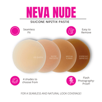 Product view of the espresso nude silicone invisible nipple pasties highlighting shape and color