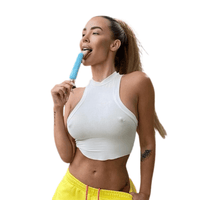 White side boob tank crop top in lightweight cotton for summer