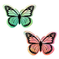 Standalone product shot of the rainbow tie dye velvet butterfly nipple pasties