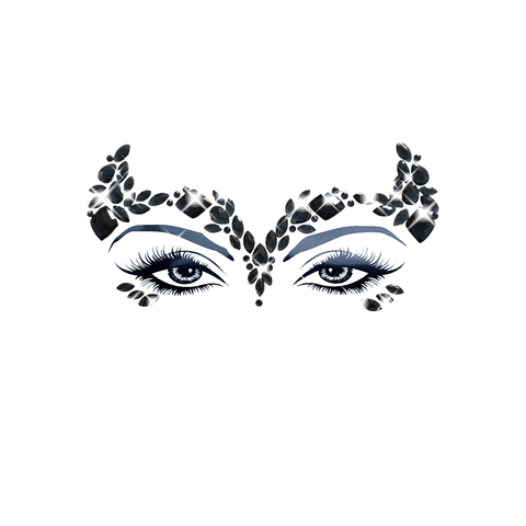 Maleficent Black Gothic Queen Crystal Jewel Face Sticker