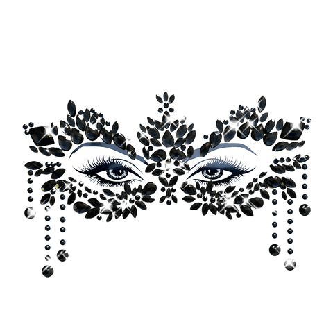 Prima Donna Black Masquerade Crystal Jewel Face Sticker