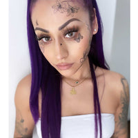 Black floral large temporary tattoos styled on a model to show fit and placement