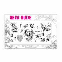 Hocus Pocus Creepy Halloween Black Large Temporary Tattoo Pack