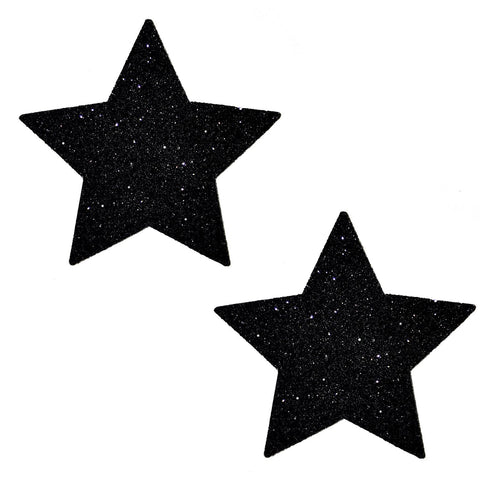 Black Malice Glitter Star Nipztix Pasties, Star Pasties - NevaNude