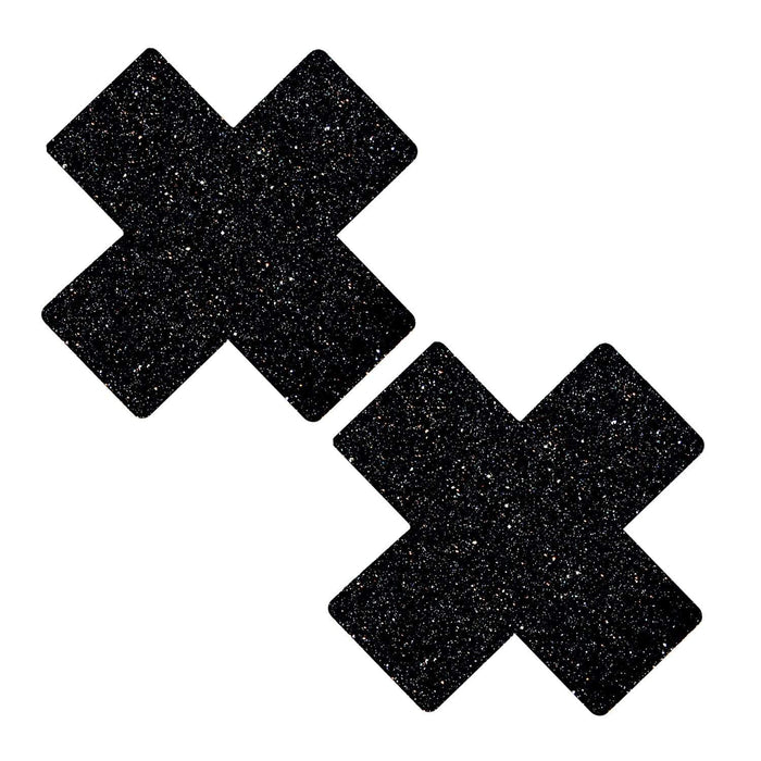 Black Malice Glitter X Nipztix Pasties, X Nipple Pasties - NevaNude