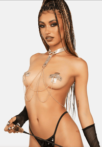 Golden Goddess Harness X Reusable Silicone Nipple Cover Pasties