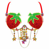 Sweet As A Strawberry Beaded Carnival Bra
