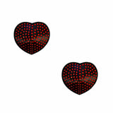 Elivra Vibes Red Crystal Heart Reusable Silicone Nipple Cover Pasties
