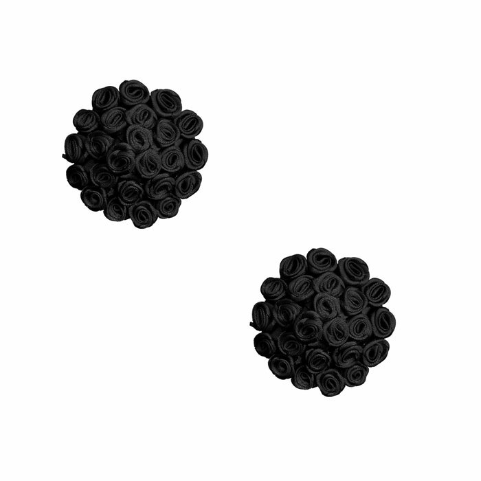 Black rose reusable silicone nipple pasties shown on a clean background
