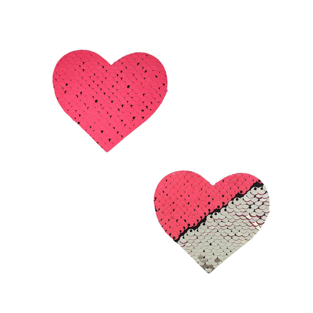 Bitchin' NEON Pink Silver Rocker Flip Sequin I Heart BodiStix 6PK, Heart BodiStix - NevaNude