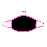 Girl Crush Neon Pink & Black Rainbow Blacklight Face Mask