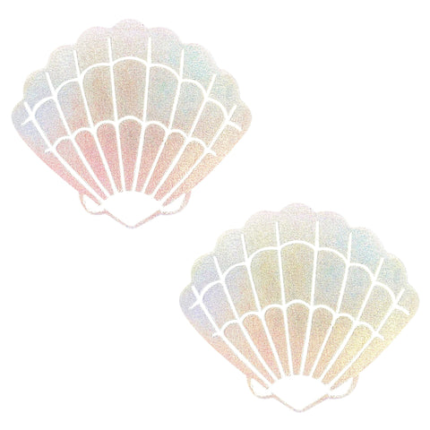 Care Bare Stare Holographic Mermaid Shell Nipple Cover Pasties