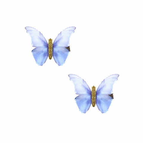 Baby Blue 2 Layer Butterfly Hair Clip 2 Pack