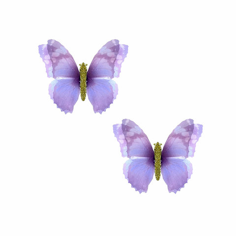 Lovely Lavender 2 Layer Butterfly Hair Clip 2 Pack
