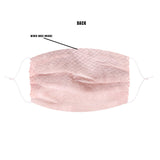 Speech Less Baby Pink Mesh Jewel Face Mask With Adjustable Loops