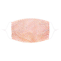 Baby pink crystal mesh jewel face mask with a girly night out sparkle