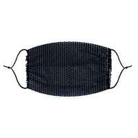 Black iridescent crystal mesh jewel face mask with a dark goth rave shimmer