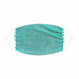 Perfect Illuzion Teal Crystal Mesh Jewel Face Mask With Adjustable Loops