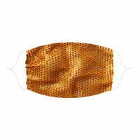 Burnt gold crystal mesh jewel face mask with a regal night out sparkle