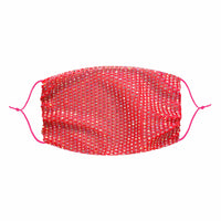 Hot neon pink crystal mesh jewel face mask with doll party sparkle