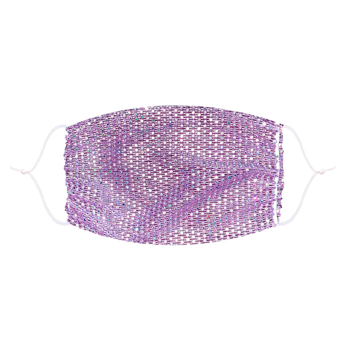 Lavender crystal mesh jewel face mask with a voodoo glam night sparkle