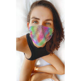 Just Danz Crystal Mesh Jewel Face Mask With Adjustable Loops