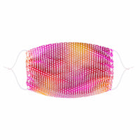 Pink ombre crystal mesh jewel face mask with sparkling gradient crystals