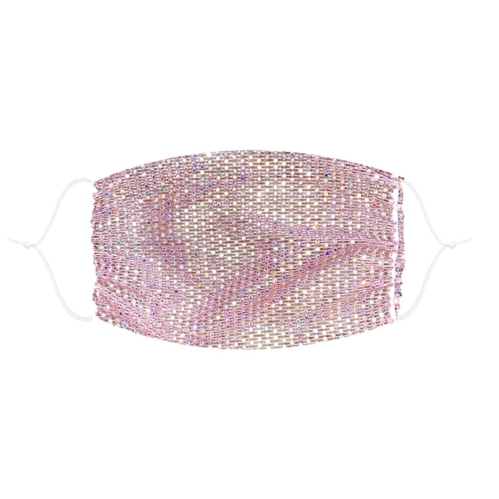 Honey Rose Gold Pink Crystal Mesh Jewel Face Mask