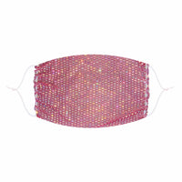 Salmon pink crystal mesh jewel face mask with a date night glam sparkle