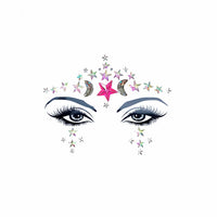 Icy crystal pasties and lunar face sticker bundle displayed to show the full design