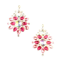 Ruby red and pink crystal flower nipple pasties, shown on their own