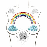 Born This Way Rainbow Pride Crystal Jewel Nipple Sticker Crop Top
