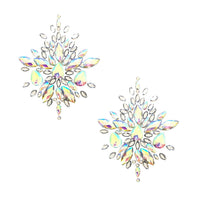 Another angle of icy crystal pasties and lunar face sticker bundle showing color and outline