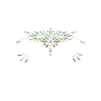 Iridescent crystal jewel face stickers, showing the color, finish and shape of the design
