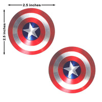 Patriotic Superhero Shield Nipple Pasties shown on their own with a colorful printed design