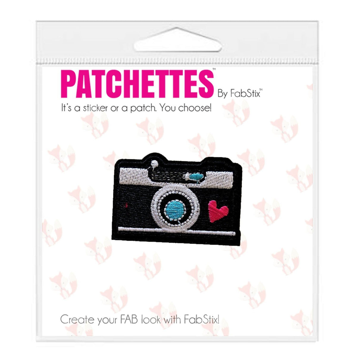retro camera patch sticker, FabStix
