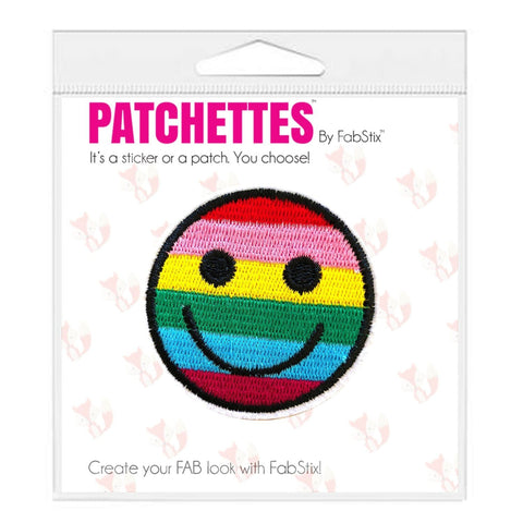 Smiley face iron on patch sticker, FabStix