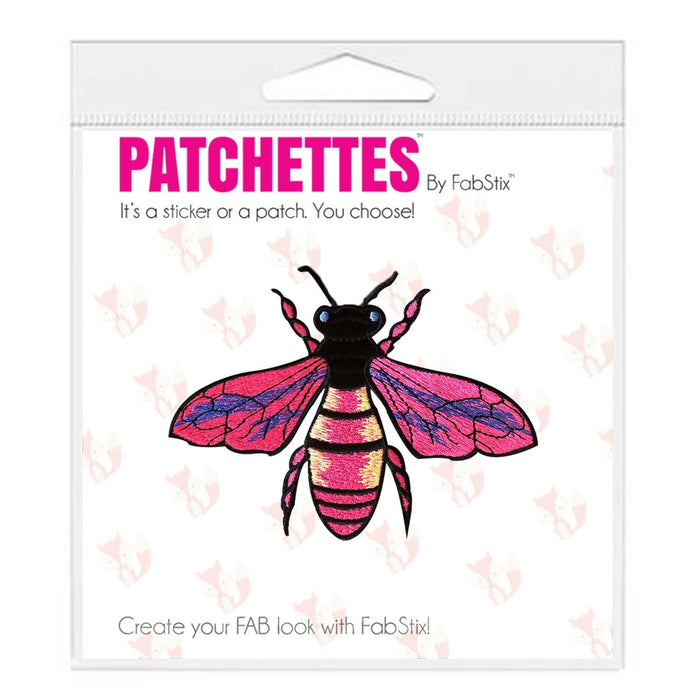 pink wasp iron on patch sticker, FabStix