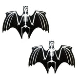 Freaking Awesome Glitter Blacklight Glow Skeletor Bat Nipztix, Halloween Nipple Pasties - NevaNude