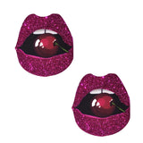 Freaking Awesome Poppin' Cherries Pink Glitter Lip Pasties, Freaking Awesome Nipple Pasties - NevaNude