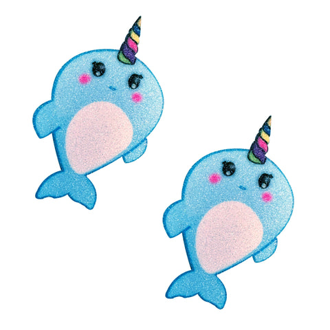 Freaking Awesome Naughty Narwhal Glittery Nipple Cover Pasties